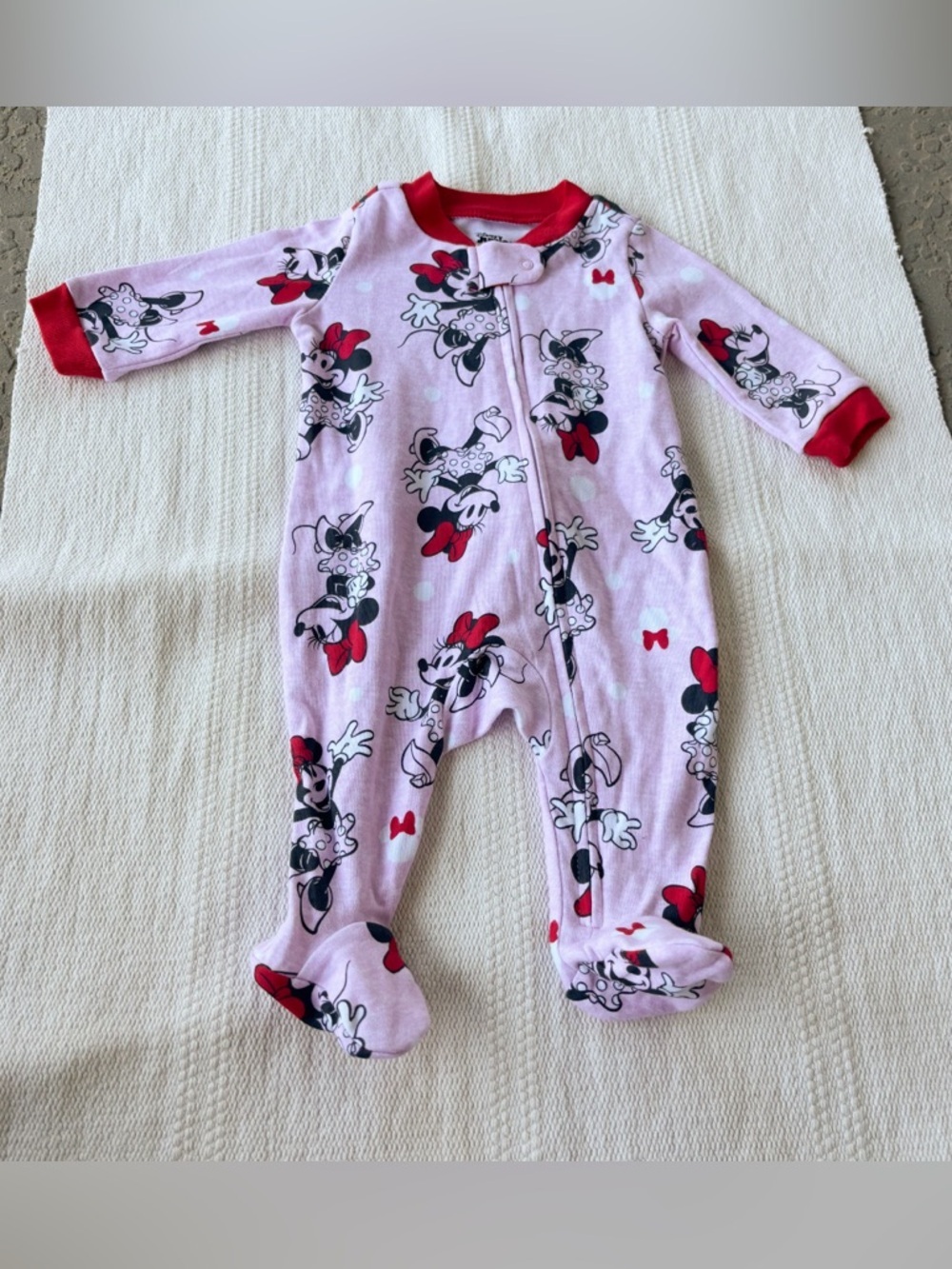 Minnie Mouse Baby One-Piece Pajamas, 0-3 months